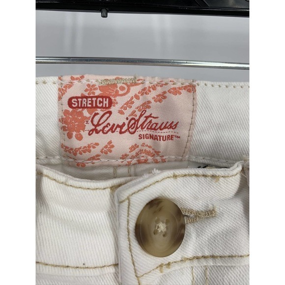 Vtg 90’s Y2K Levi Strauss Stretch White Denim Jean Capri Crop Pants Sz 4 (28x22) - Picture 3 of 7
